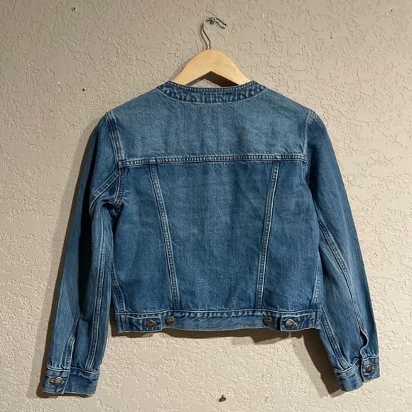 J. Crew | Pleated Collarless Lady Denim Jacket - Picture 4 of 4